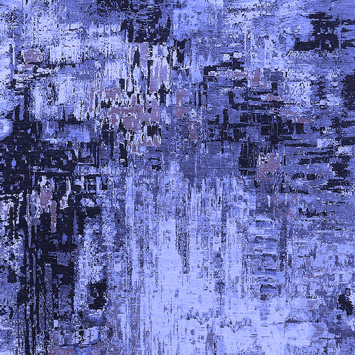 Machine Washable Oriental Blue Industrial Rug, wshurb2040blu