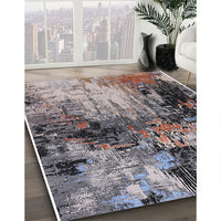 Mid-Century Modern Silver Pink Oriental Rug, urb2040