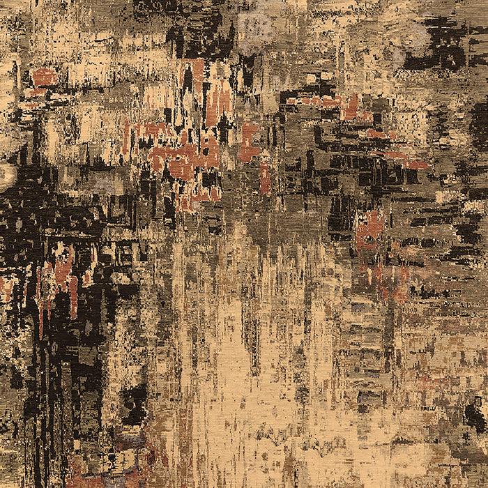 Machine Washable Oriental Brown Industrial Rug, wshurb2040brn