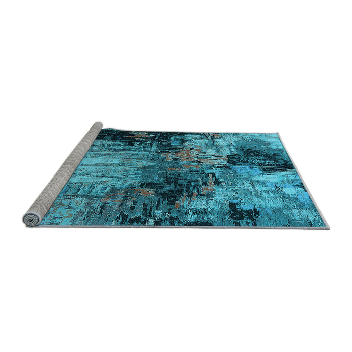 Sideview of Machine Washable Oriental Light Blue Industrial Rug, wshurb2040lblu