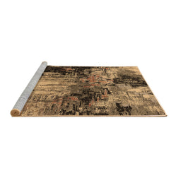 Sideview of Machine Washable Oriental Brown Industrial Rug, wshurb2040brn