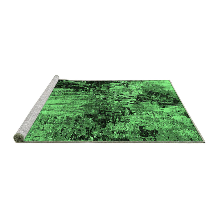 Sideview of Machine Washable Oriental Emerald Green Industrial Area Rugs, wshurb2040emgrn