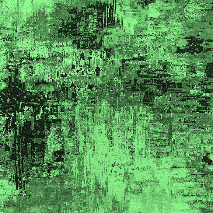 Square Machine Washable Oriental Emerald Green Industrial Area Rugs, wshurb2040emgrn