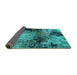 Sideview of Oriental Turquoise Industrial Rug, urb2040turq