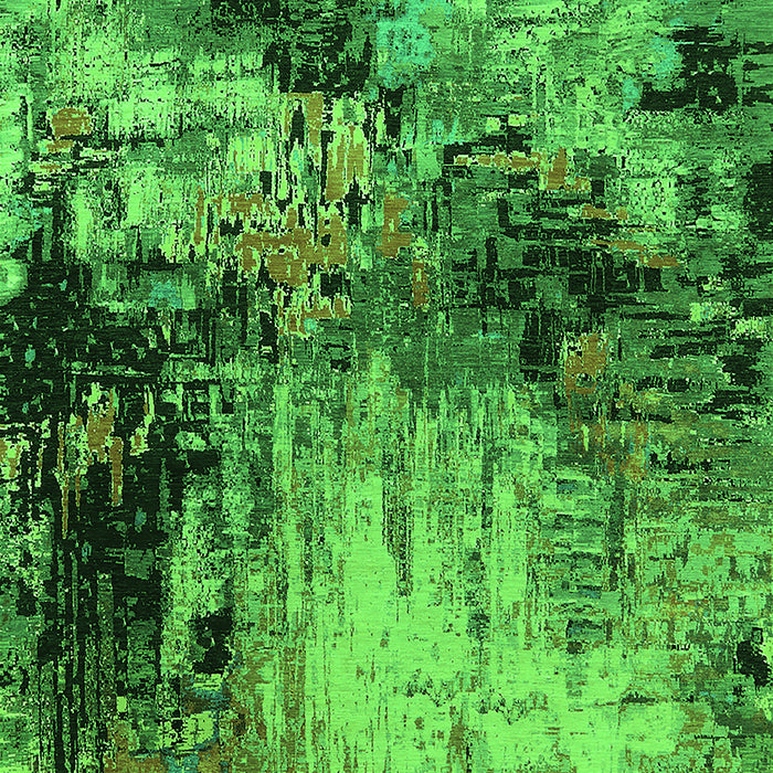 Machine Washable Oriental Green Industrial Area Rugs, wshurb2040grn