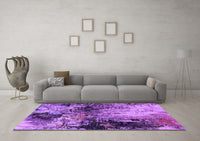 Machine Washable Oriental Purple Industrial Rug, wshurb2040pur