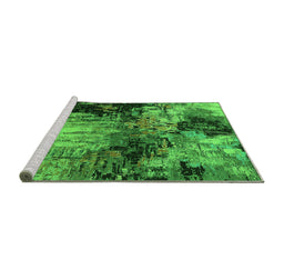Sideview of Machine Washable Oriental Green Industrial Area Rugs, wshurb2040grn