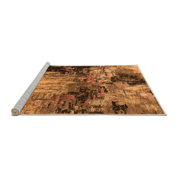 Sideview of Machine Washable Oriental Orange Industrial Area Rugs, wshurb2040org