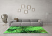 Machine Washable Oriental Green Industrial Area Rugs in a Living Room,, wshurb2040grn