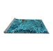 Sideview of Machine Washable Oriental Light Blue Industrial Rug, wshurb2041lblu