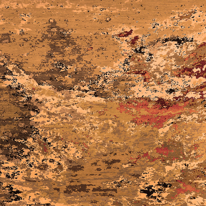 Square Oriental Orange Industrial Rug, urb2041org