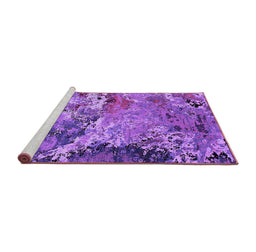 Sideview of Machine Washable Oriental Purple Industrial Area Rugs, wshurb2041pur