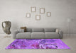 Machine Washable Oriental Purple Industrial Area Rugs in a Living Room, wshurb2041pur