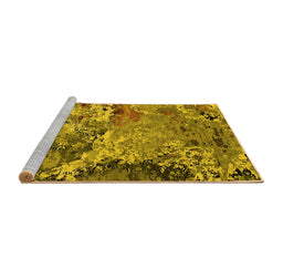 Sideview of Machine Washable Oriental Yellow Industrial Rug, wshurb2041yw