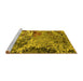 Sideview of Machine Washable Oriental Yellow Industrial Rug, wshurb2041yw