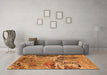 Machine Washable Oriental Orange Industrial Area Rugs in a Living Room, wshurb2041org