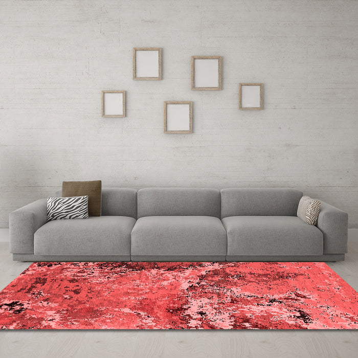 Industrial Red Washable Rugs