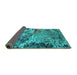 Sideview of Oriental Turquoise Industrial Rug, urb2041turq