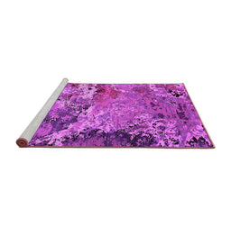 Sideview of Machine Washable Oriental Pink Industrial Rug, wshurb2041pnk