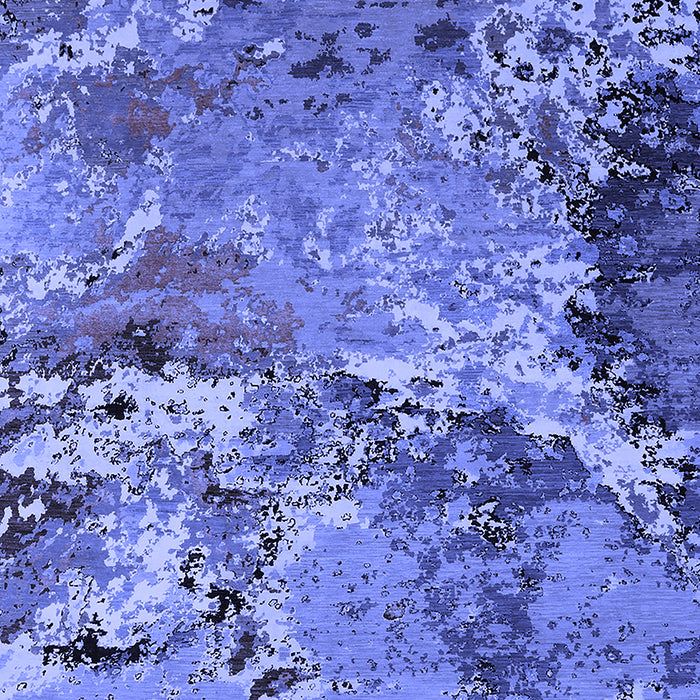 Machine Washable Oriental Blue Industrial Rug, wshurb2041blu