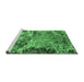 Sideview of Machine Washable Oriental Emerald Green Industrial Area Rugs, wshurb2041emgrn