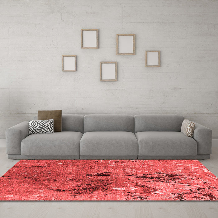 Industrial Red Washable Rugs
