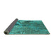 Sideview of Oriental Turquoise Industrial Rug, urb2042turq