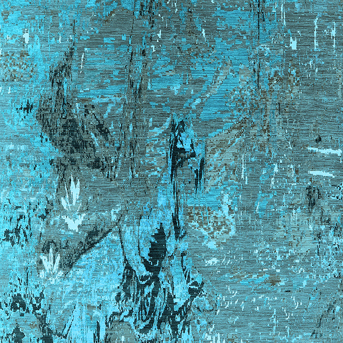 Machine Washable Oriental Light Blue Industrial Rug, wshurb2042lblu