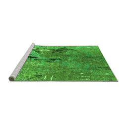 Sideview of Machine Washable Oriental Green Industrial Area Rugs, wshurb2042grn