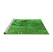 Sideview of Machine Washable Oriental Green Industrial Area Rugs, wshurb2042grn