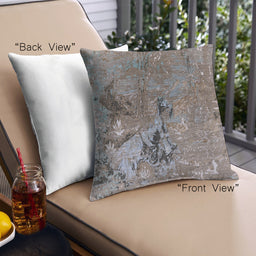 Front View of Mid-Century Modern Urban Square Dark Gray Throw Pillow, 18 inch by 18 inch, pwurb2042