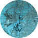 Round Oriental Light Blue Industrial Rug, urb2042lblu