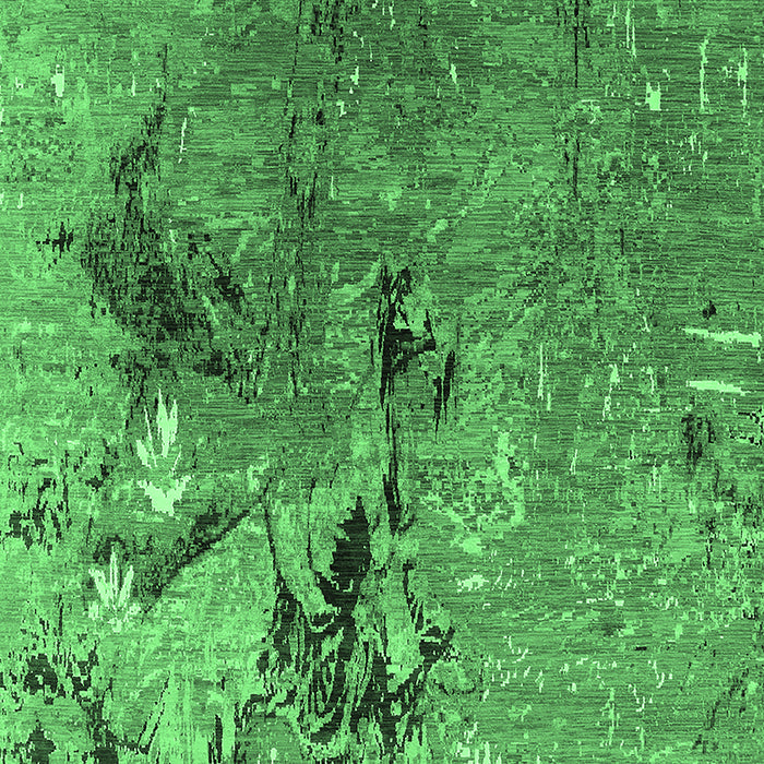 Machine Washable Oriental Emerald Green Industrial Area Rugs, wshurb2042emgrn