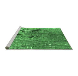 Sideview of Machine Washable Oriental Emerald Green Industrial Area Rugs, wshurb2042emgrn