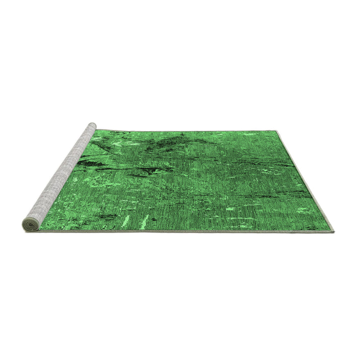 Sideview of Machine Washable Oriental Emerald Green Industrial Area Rugs, wshurb2042emgrn