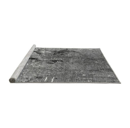 Sideview of Machine Washable Oriental Gray Industrial Rug, wshurb2042gry
