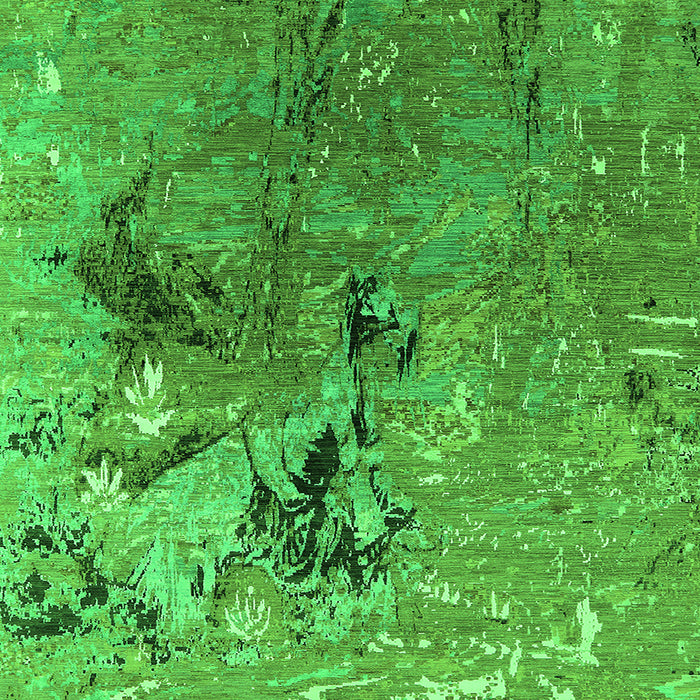 Square Oriental Green Industrial Rug, urb2042grn