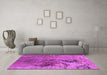 Machine Washable Oriental Pink Industrial Rug in a Living Room, wshurb2042pnk