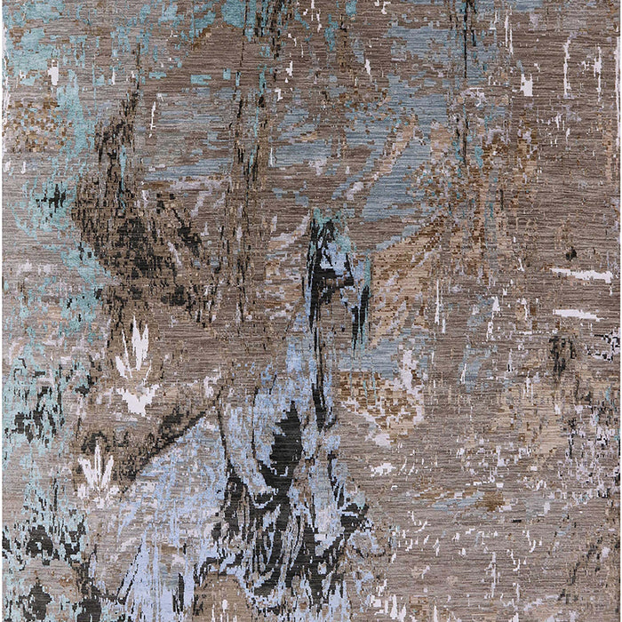 Mid-Century Modern Dark Gray Oriental Rug, urb2042