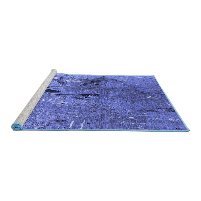 Sideview of Machine Washable Oriental Blue Industrial Rug, wshurb2042blu