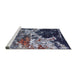 Sideview of Machine Washable Industrial Modern Dark Slate Blue Rug, wshurb2043