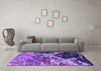 Machine Washable Oriental Purple Industrial Rug, wshurb2043pur