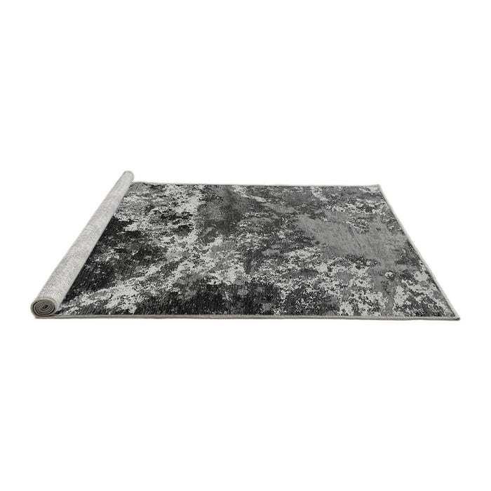 Sideview of Machine Washable Oriental Gray Industrial Rug, wshurb2043gry