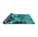 Sideview of Oriental Turquoise Industrial Rug, urb2043turq