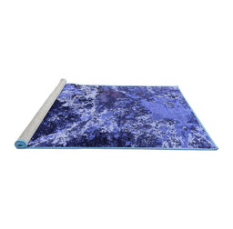 Sideview of Machine Washable Oriental Blue Industrial Rug, wshurb2043blu