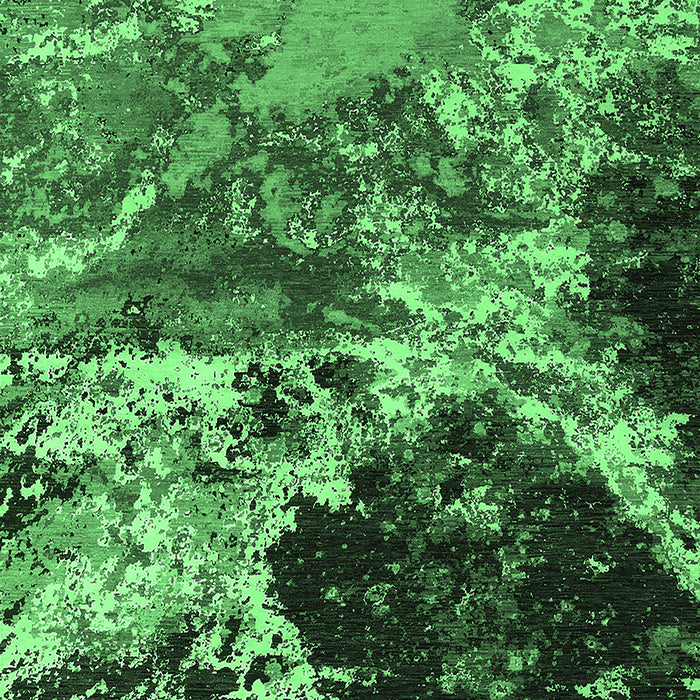 Machine Washable Oriental Emerald Green Industrial Area Rugs, wshurb2043emgrn