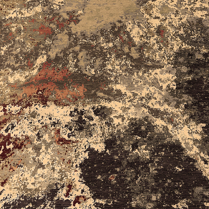 Machine Washable Oriental Brown Industrial Rug, wshurb2043brn