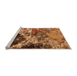 Sideview of Machine Washable Oriental Orange Industrial Area Rugs, wshurb2043org
