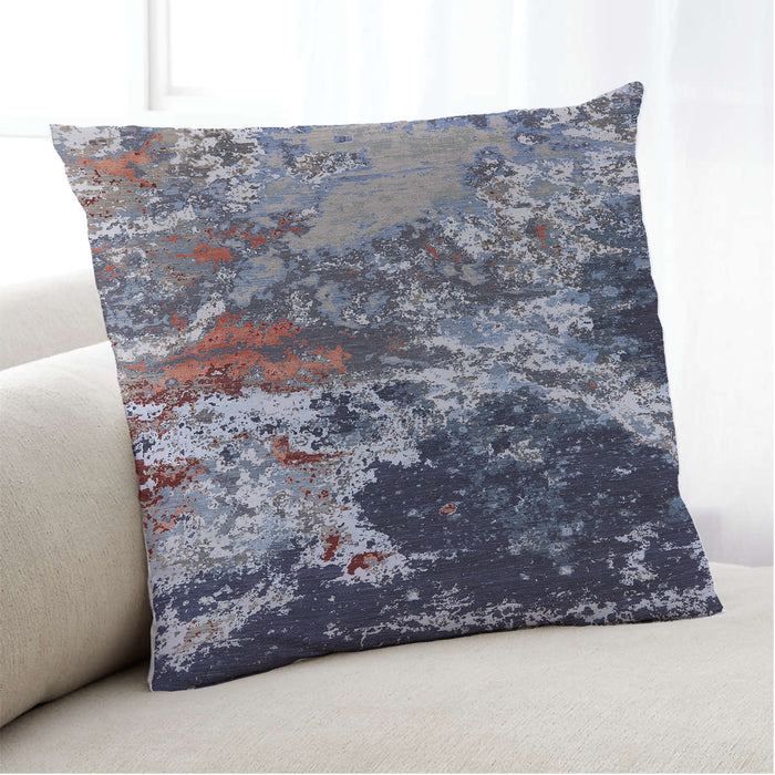 Lifestyle Image of Mid-Century Modern Urban Square Dark Slate Blue Throw Pillow, 18 inch by 18 inch, pwurb2043