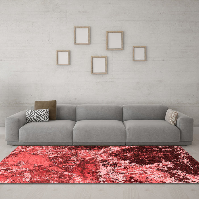 Industrial Red Washable Rugs